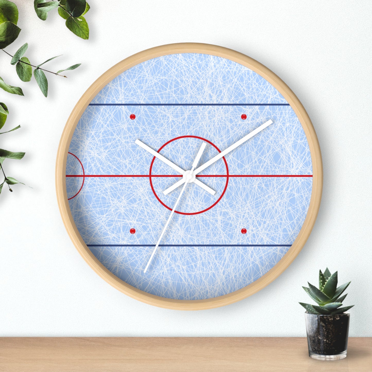 Hockey Rink Wall Clock — Ice Hockey Arena Clock