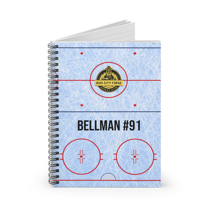 Hockey Rink Spiral Notebook — Custom Team and Player