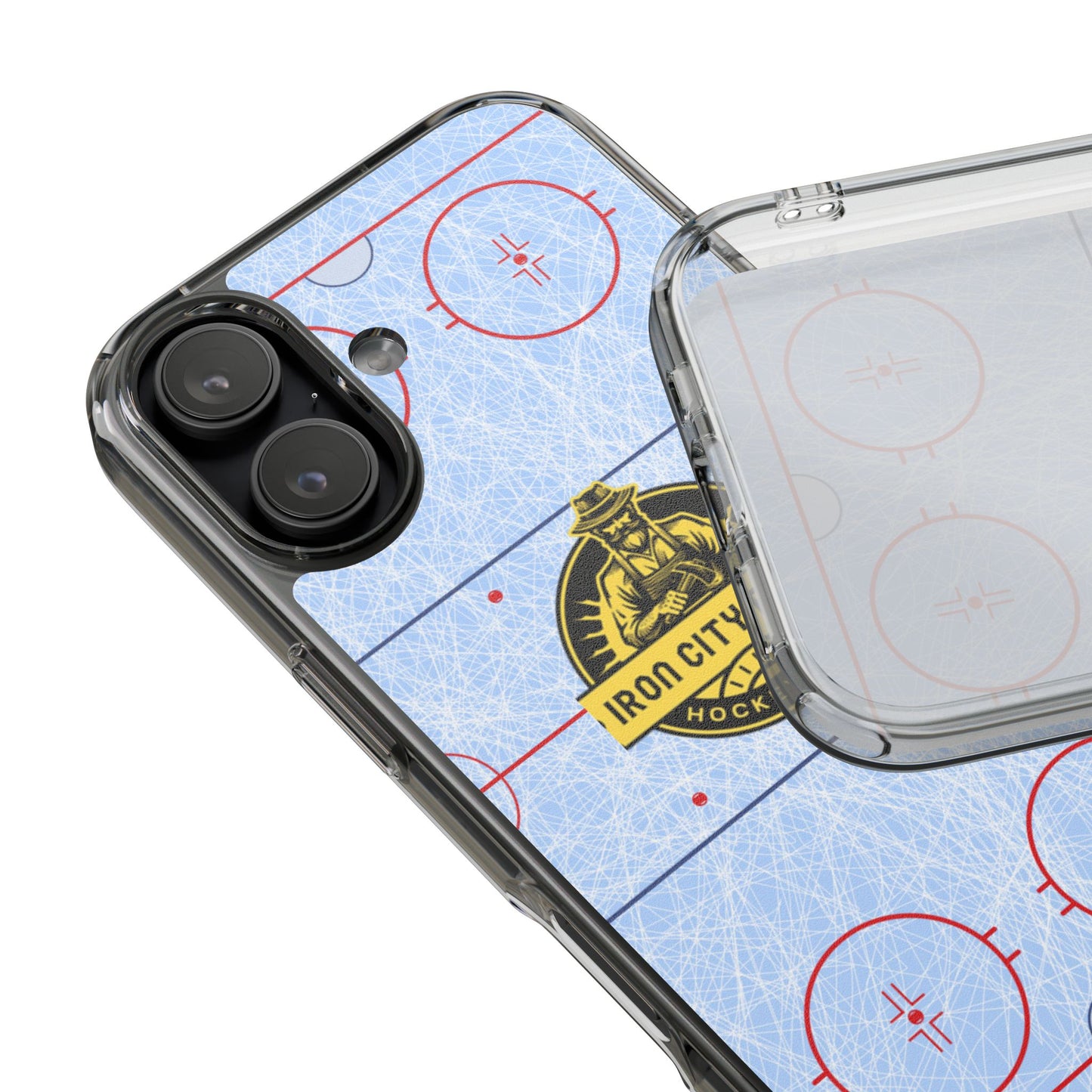 Hockey Rink Clear Impact-Resistant Phone Case — Iron City Forge Logo