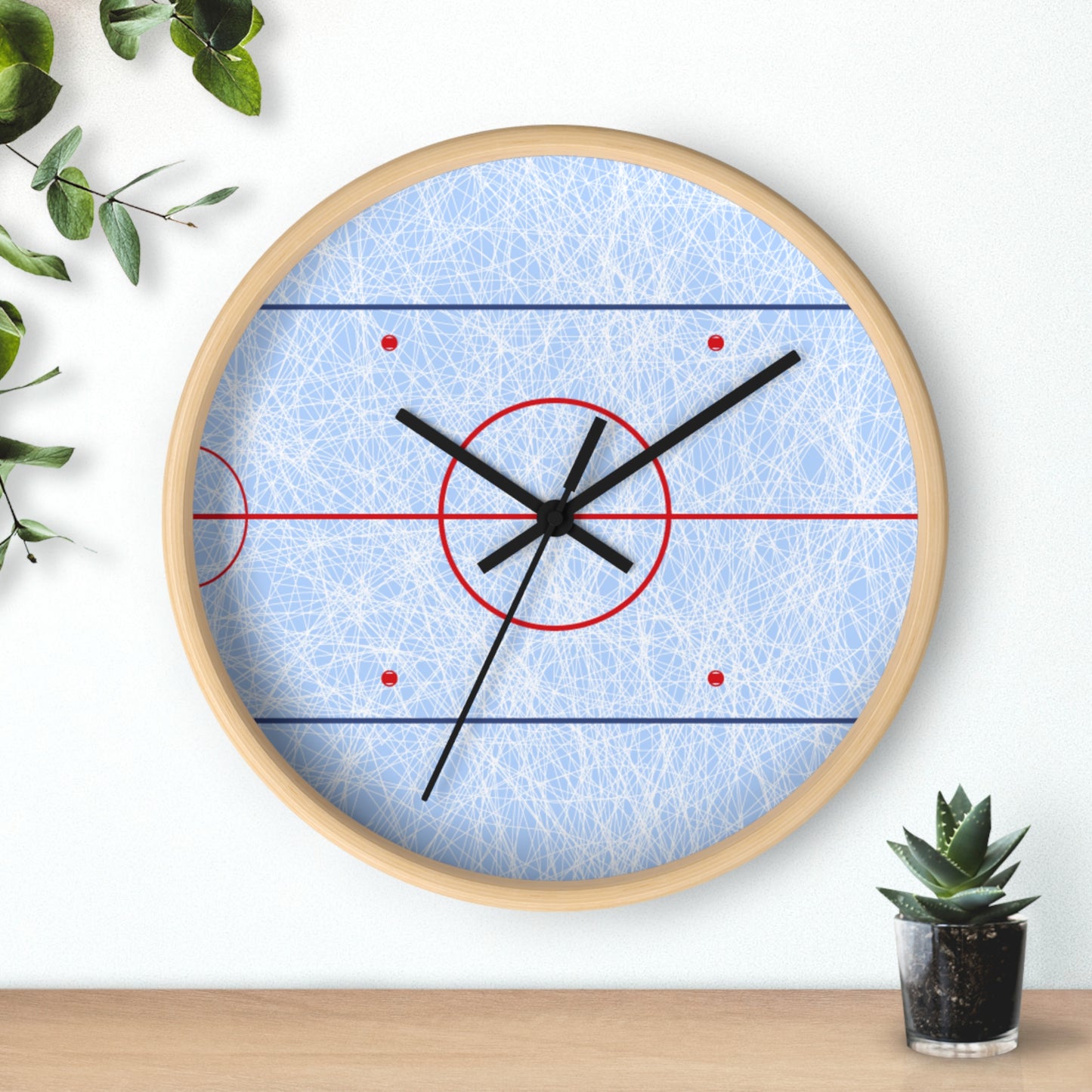 Hockey Rink Wall Clock — Ice Hockey Arena Clock