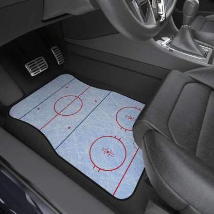 Ice Hockey Rink Car Floor Mats (Set of 4) — Sports-Themed Auto Mats