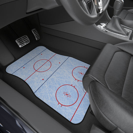 Ice Hockey Rink Car Floor Mats (Set of 4) — Sports-Themed Auto Mats
