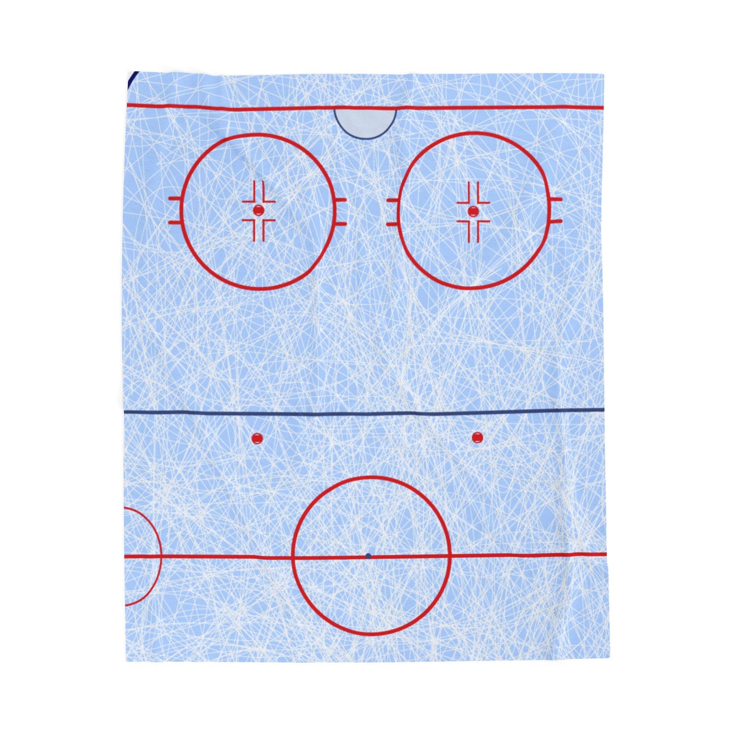 Ice Hockey Rink Velveteen Plush Blanket — Soft Hockey Field Throw for Fans & Kids