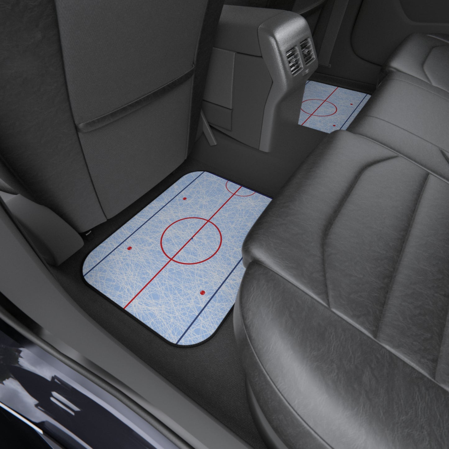 Ice Hockey Rink Car Floor Mats (Set of 4) — Sports-Themed Auto Mats