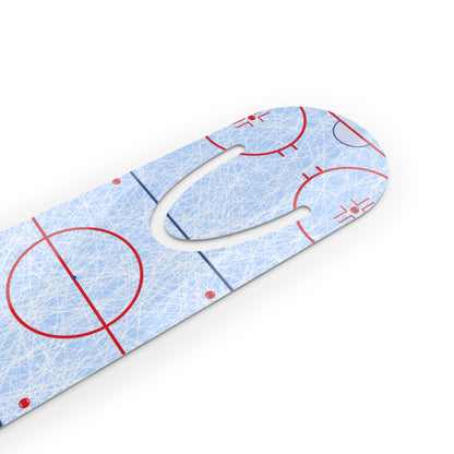 Hockey Rink Metal Bookmark — Ice Hockey Page Marker for Players & Fans