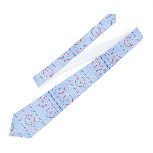 Ice Rink Pattern Necktie - Hockey Arena Design Tie for Fans & Coaches