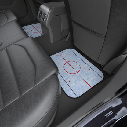 Ice Hockey Rink Car Floor Mats (Set of 4) — Sports-Themed Auto Mats