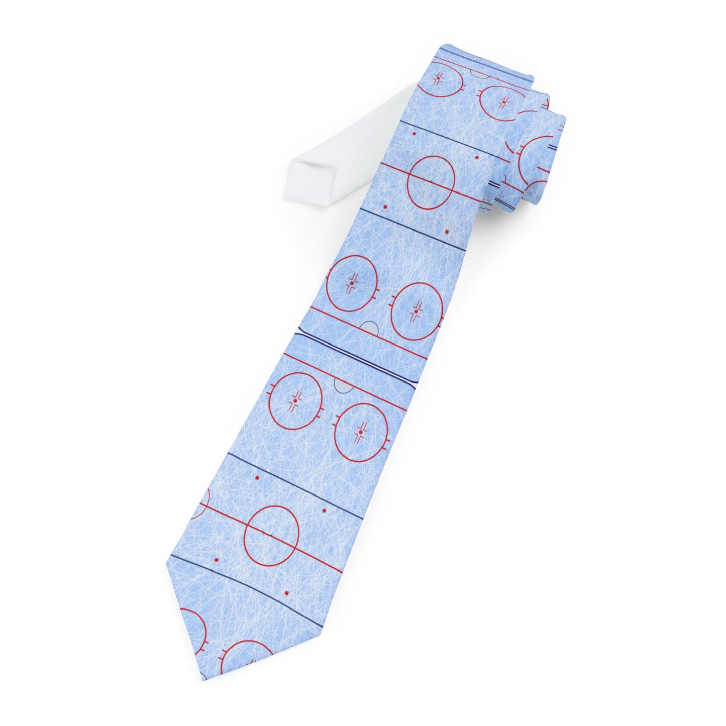 Ice Rink Pattern Necktie - Hockey Arena Design Tie for Fans & Coaches