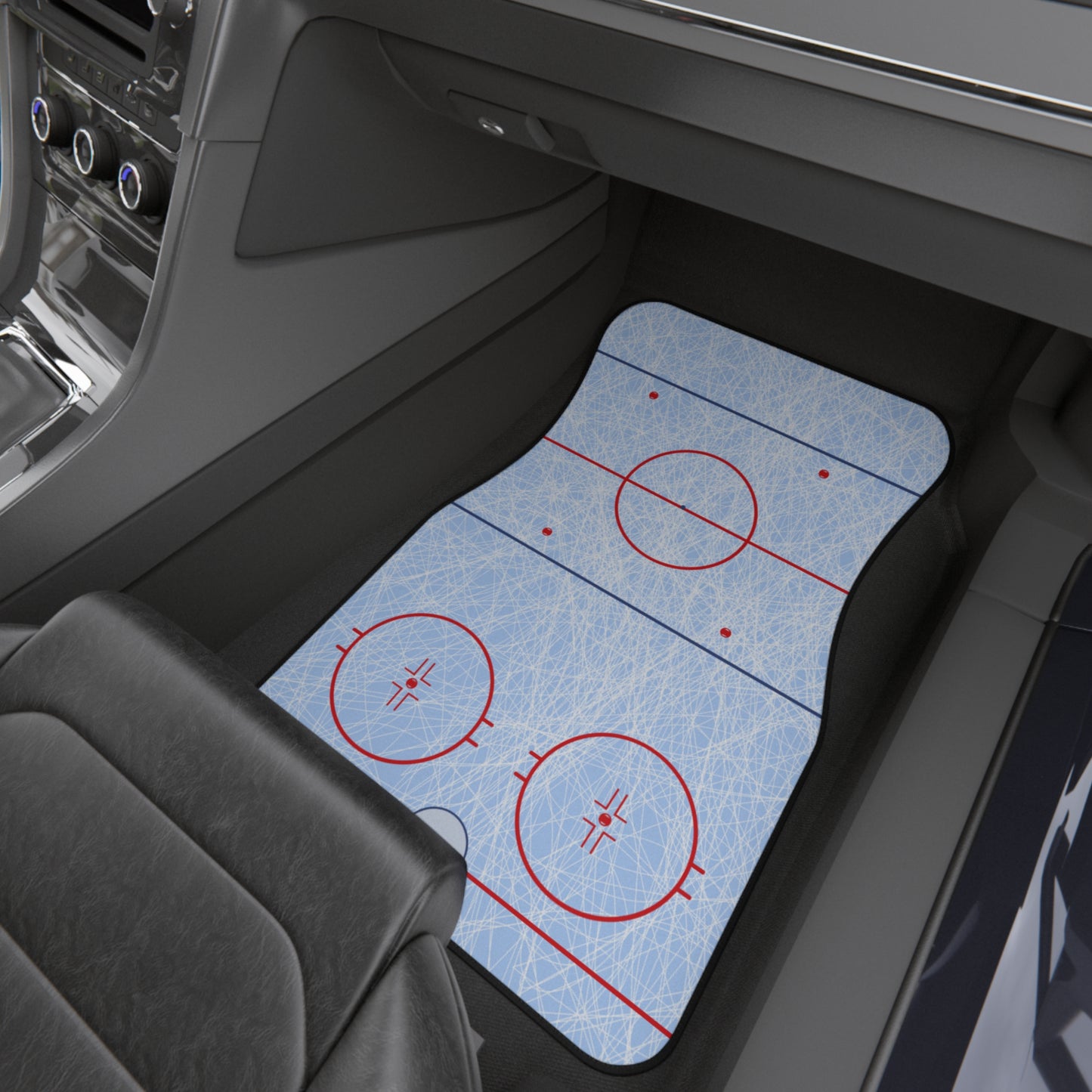 Ice Hockey Rink Car Floor Mats (Set of 4) — Sports-Themed Auto Mats