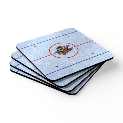 Hockey Rink Cork Coaster Set — Ice Rink Drink Coasters (4-Pack)