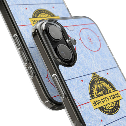 Hockey Rink Clear Impact-Resistant Phone Case — Iron City Forge Logo