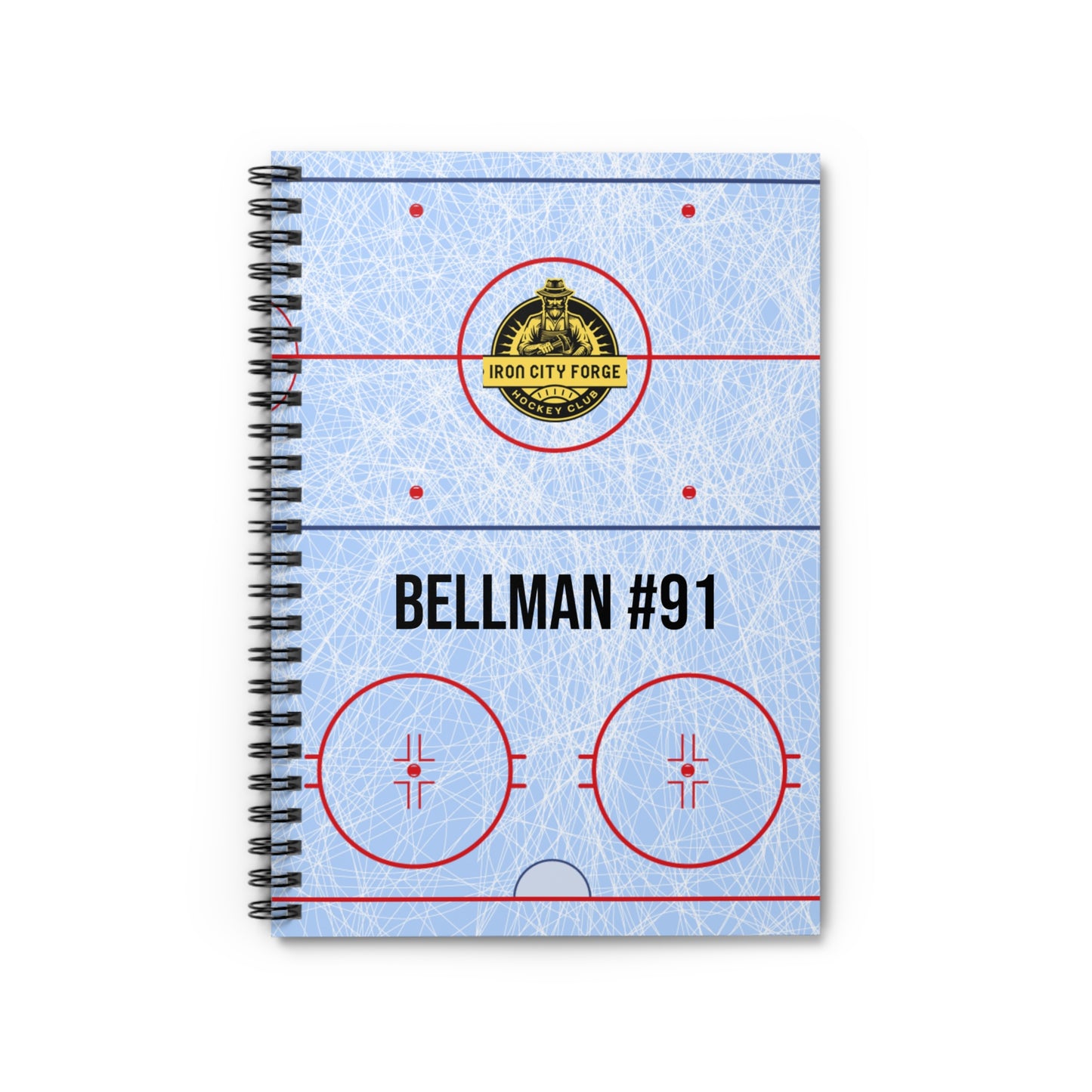 Hockey Rink Spiral Notebook — Custom Team and Player