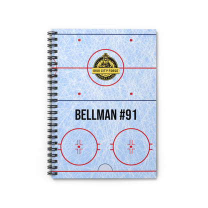 Hockey Rink Spiral Notebook — Custom Team and Player