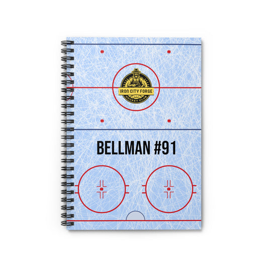 Hockey Rink Spiral Notebook — Custom Team and Player