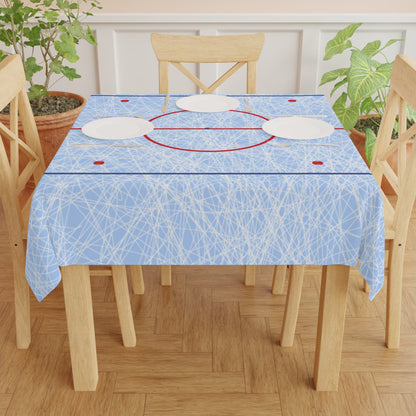Hockey Rink Tablecloth – Ice Hockey Field Print for Game Day & Sports Parties